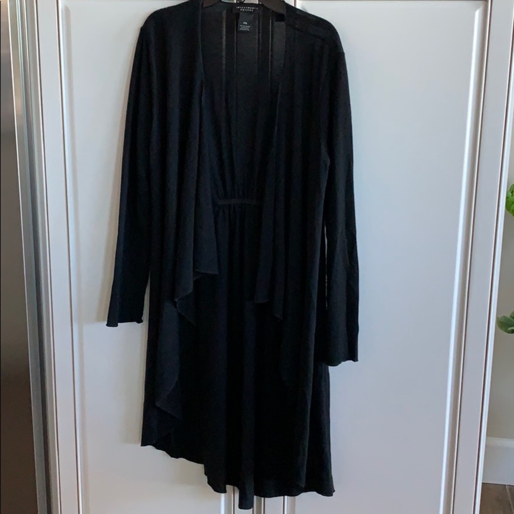 Black lightweight long cardigan